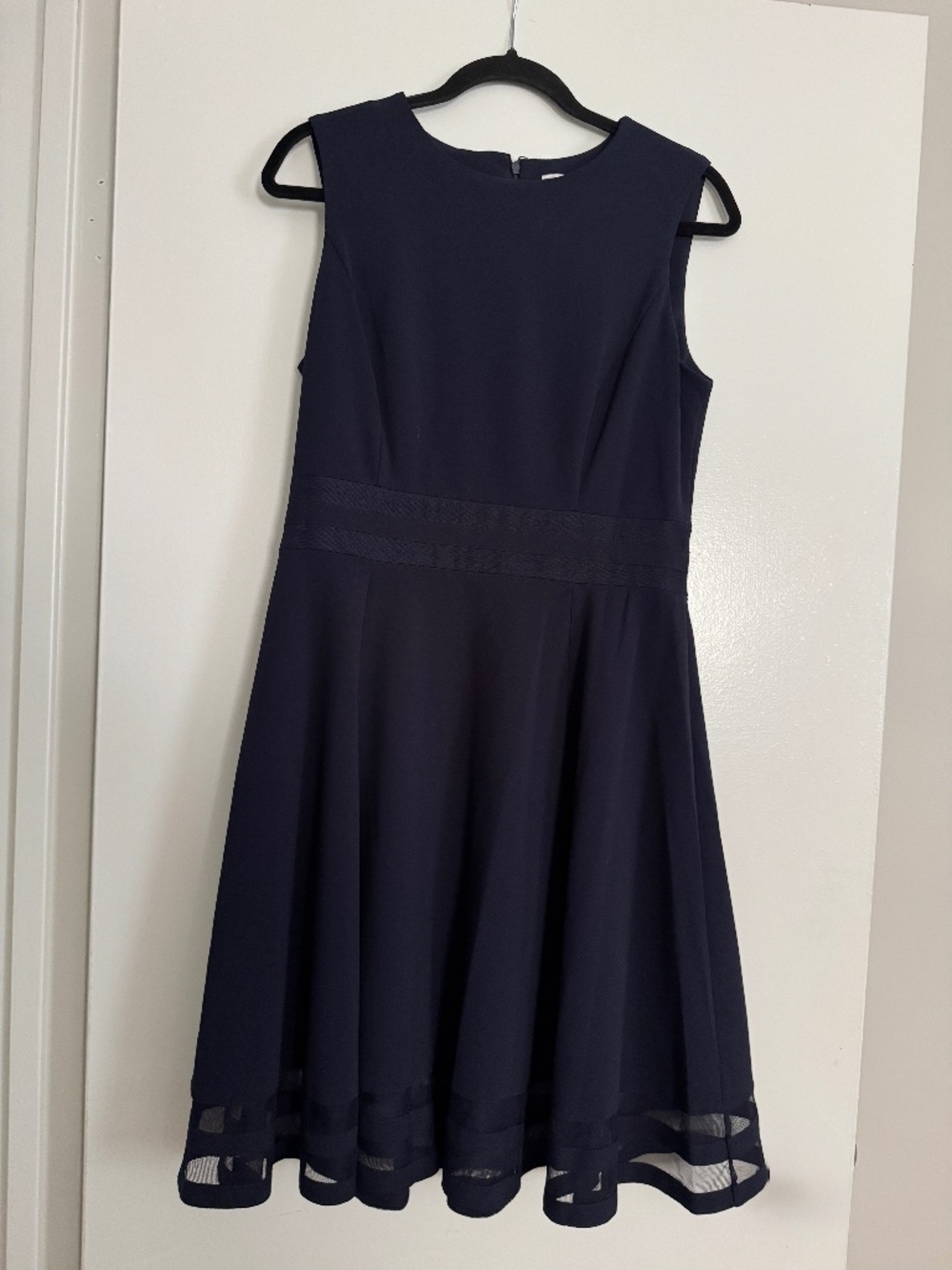 Calvin Klein Sleeveless Fit and Flare Navy Blue Dress, Women's Size 10